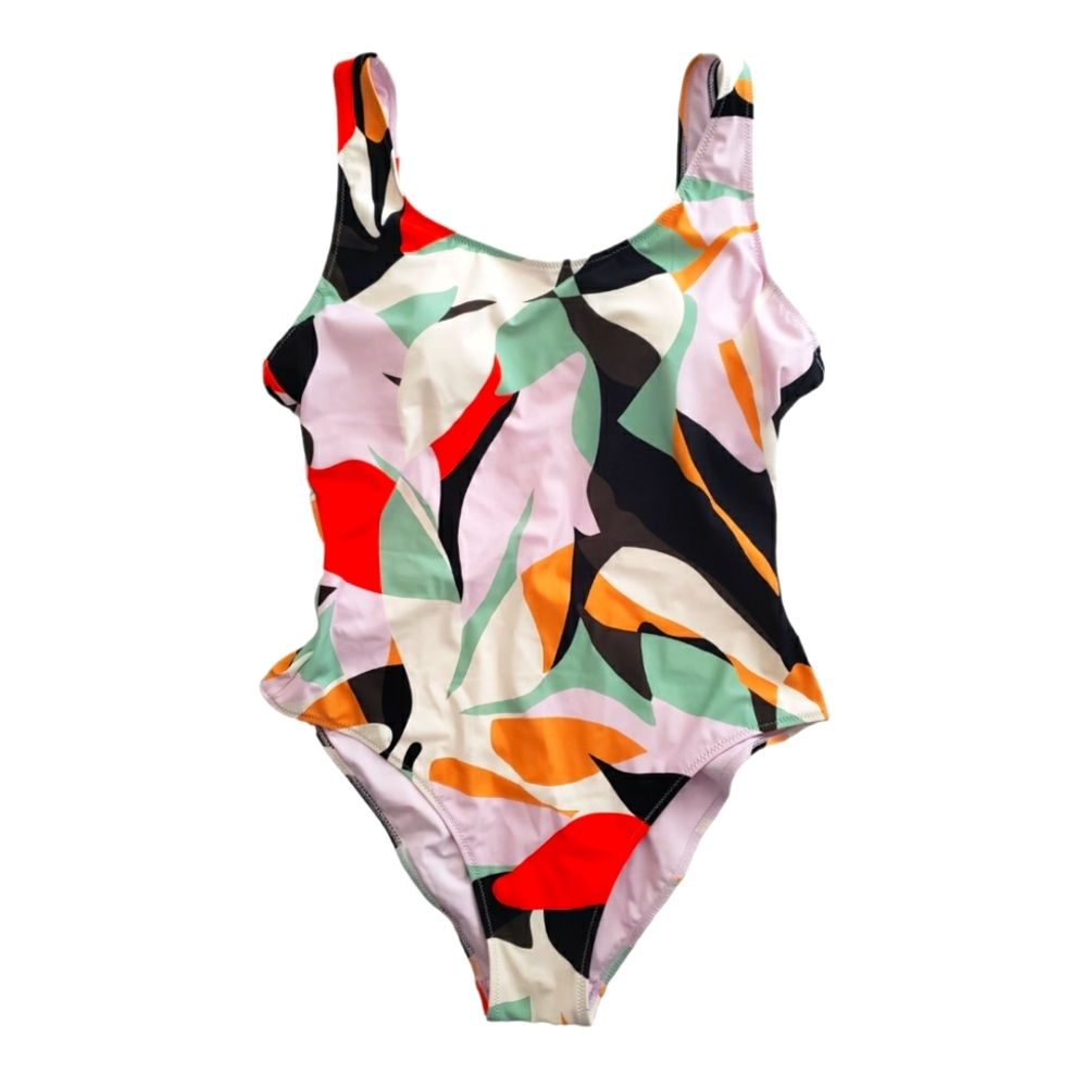 Sweaty Betty Tidal Xtra life abstract high-cut one piece swimsuit L